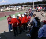 Members receiving instructions about the honour dance.